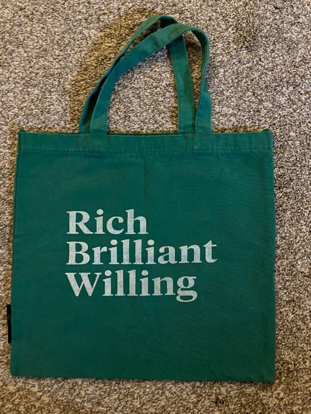 Retired RBW Cotton Canvas Green Tote Bag Recyclable & Reusable